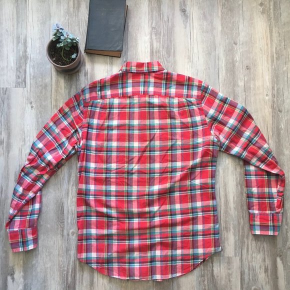 J. Crew Factory Summerweight Plaid Men's Shirt - Picture 2 of 4